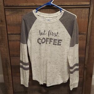 Maurices But first coffee graphic long sleeve tee